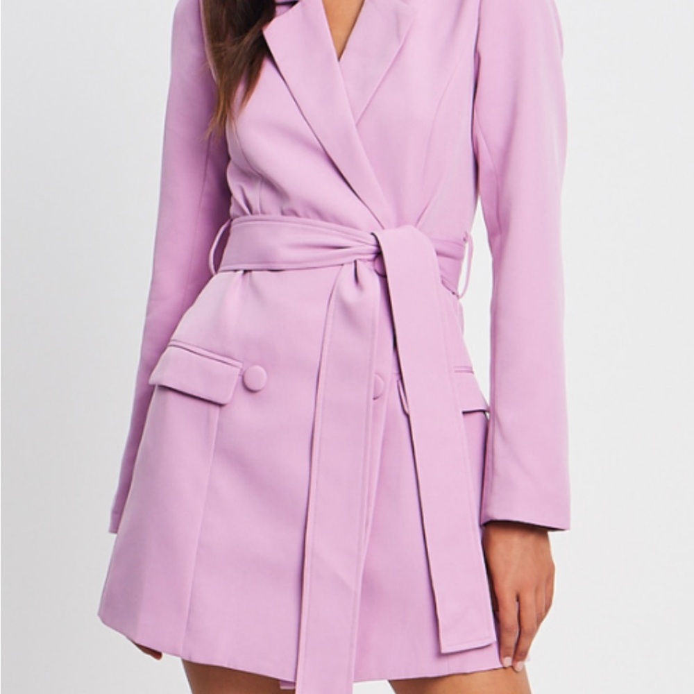 SUNCOO Lavender Long Sleeve Blazer Dress